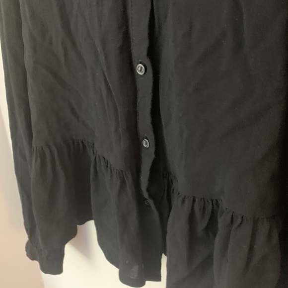 H&M Black Long Sleeve Peplum Button Up Blouse - Picture 6 of 11